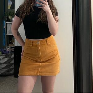 SOLD‼️Forever 21 Golden Corduroy Mini Skirt